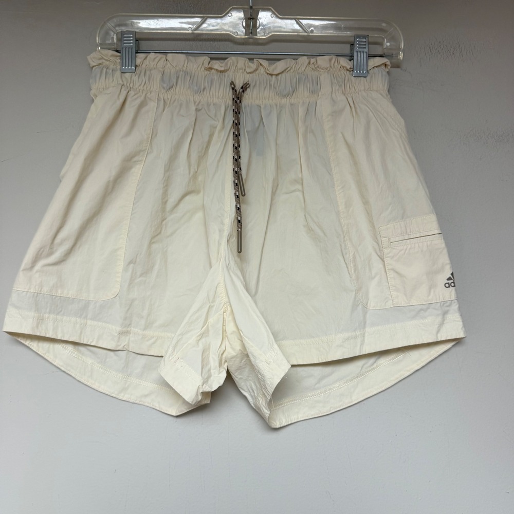 adidas Women's Cream Athletic Shorts with Drawstring